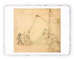 Stampa d''arte di Leonardo da Vinci - Catapulta, Folio - cm 20x30