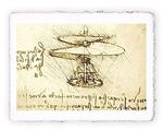 Stampa d''arte Pitteikon del disegno di Leonardo da Vinci - Vite aerea, Miniartprint - cm 17x11