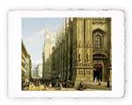 Stampa d''arte di Carlo Canella Duomo di Milano e corsia dei Servi, Miniartprint - cm 17x11