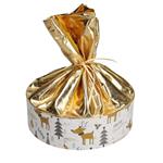 Scatola Per Panettone Bianco/oro 23x7cm Natale Addobbi Dolci Regalo