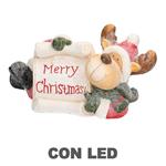 Renna Natalizia Led Con Scritta Merry Christmas 43x21h22cm Addobbi Natale