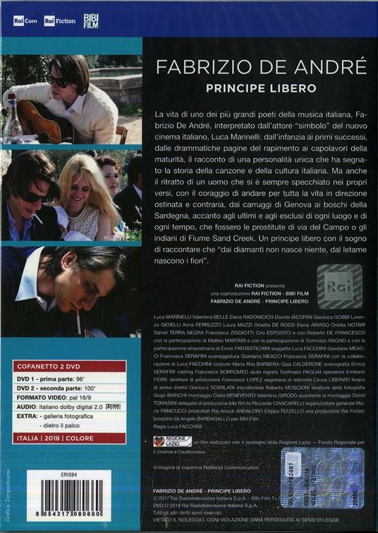Fabrizio De André. Principe libero (DVD) - DVD - Film di Luca Facchini  Drammatico | Feltrinelli
