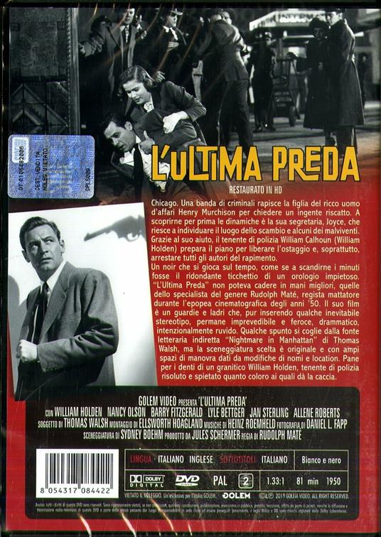 L' ultima preda. Restaurato in HD (DVD) di Rudolph Maté - DVD - 2