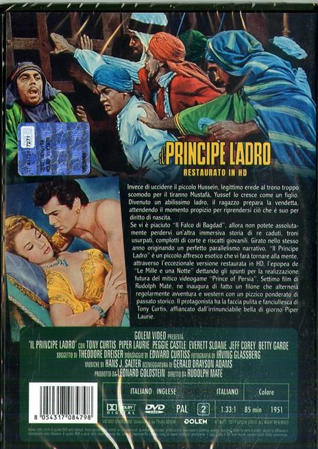 Il principe ladro. Restaurato in HD (DVD) di Rudolph Maté - DVD - 2