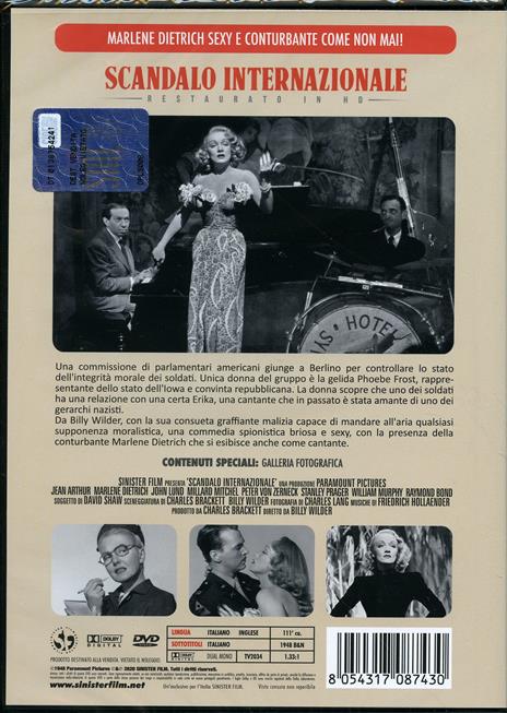 Scandalo internazionale. Restaurato in HD (DVD) di Billy Wilder - DVD - 2