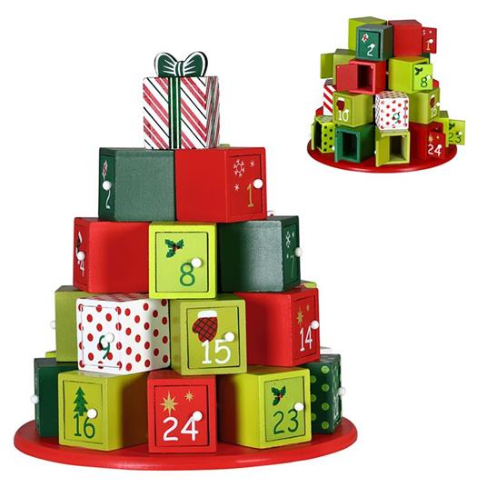 Calendario Avvento Regali Di Natale In Legno 24 Cassetti - Bakaji - Idee  regalo | Feltrinelli