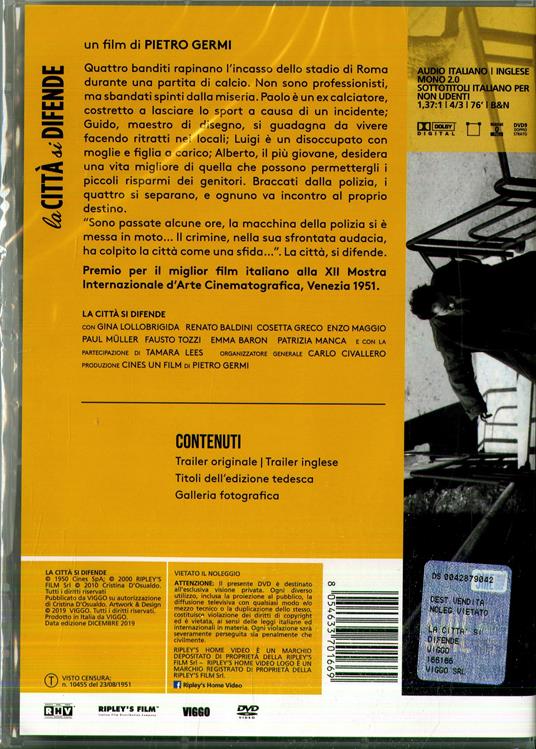 La città si difende (DVD) di Gina Lollobrigida,Renato Baldini,Cosetta Greco,Paul Muller,Fausto Tozzi,Enzo Maggio Jr.,Tamara Lees,Emma Baron,Patrizia Manca,Giuseppe Chinnici,Vincenzo Tocci,Amedeo Trilli,Ferdinando Lattanzi,Mario Besesti,Yvonne Cocco - DVD - 2