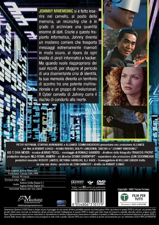 Johnny Mnemonic (DVD) di Robert Longo - DVD - 2