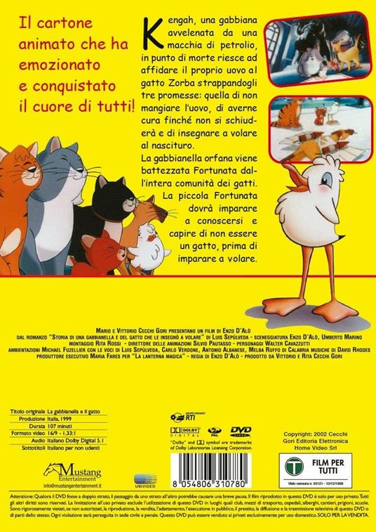 La gabbianella e il gatto (DVD) - DVD - Film di Enzo D'Alò Animazione |  laFeltrinelli