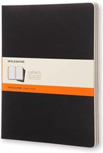 Quaderno Cahier Journal Moleskine XXL a righe nero. Black. Set da 3