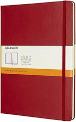 Taccuino Moleskine XL a righe copertina rigida rosso. Scarlet Red