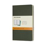 Quaderno Cahier Journal Moleskine pocket a righe verde. Myrtle Green. Set da 3