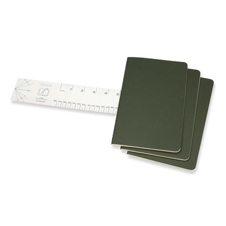 Quaderno Cahier Journal Moleskine large a pagine bianche verde. Myrtle Green. Set da 3 - 3