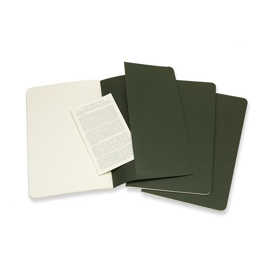 Quaderno Cahier Journal Moleskine large a pagine bianche verde. Myrtle Green. Set da 3 - 4