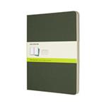 Quaderno Cahier Journal Moleskine XL a pagine bianche verde. Myrtle Green. Set da 3