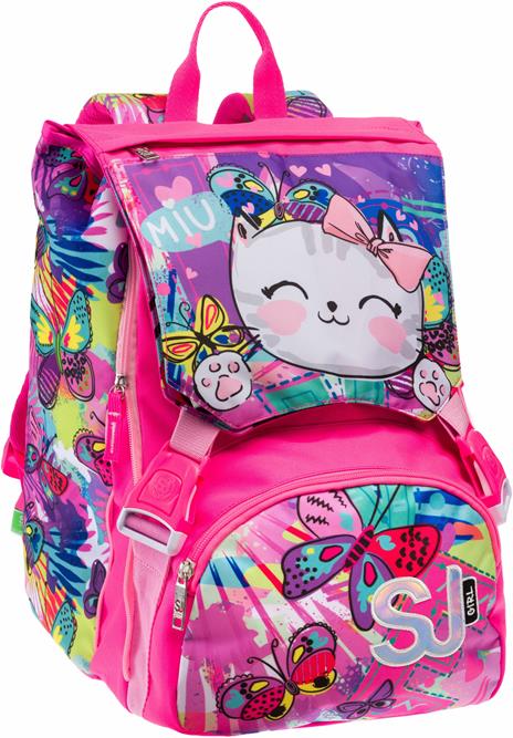 Zaino scuola Sdoppiabile Big Sj Gang Flip-3d Da Sj Girl, Fluo Fuxia, 21 lt - 27 x 41 x 16 cm - 2