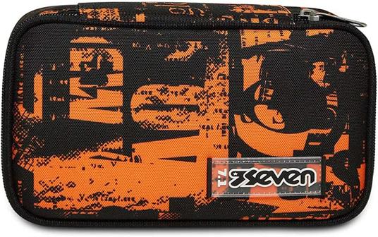 Astuccio Quick Case Seven Freethink Boy Arancione e nero fantasia urban - 23,5 x 11 x 6 cm - 5