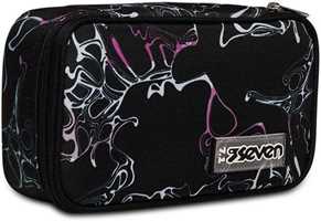 Cartoleria Astuccio Quick Case Seven Freethink Girl, assortito Nero fantasia astratta -  23,5 x 11 x 6 cm Seven