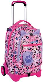 Zaino scuola Trolley Jack-2 ruote SJ Gang Fleecy Girl, Rebel Pink - 37 x 51 x 27 cm