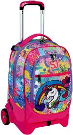 Zaino scuola Trolley Jack-2 ruote SJ Gang Magicflip Girl, Candy Fuxia - 37 x 51 x 27 cm