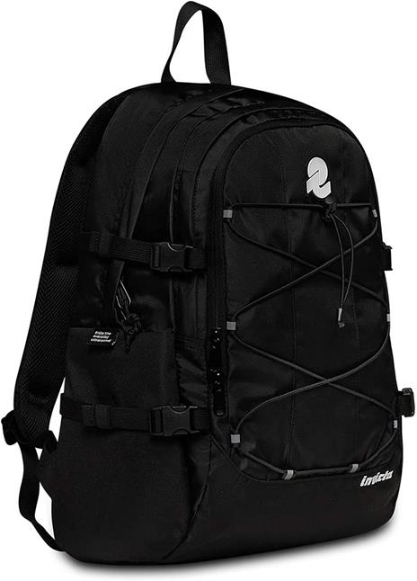 Zaino scuola Invict-Act Plus Plain Invicta Backpack Grs, Jet Black - 31 x 47 x 21 cm - 6