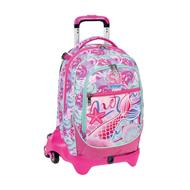 Zaino scuola Trolley Jack-3 ruote + SJ Gang Sea Beauty, Raspberry Rose - 37 x 51 x 27 cm