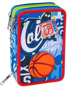 Cartoleria Astuccio 3 Zip Sj Gang Realbasket Boy, Royal Blue Sj Gang