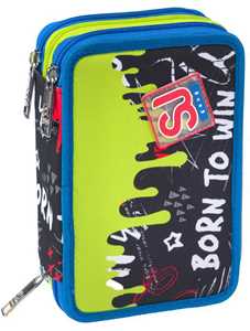 Cartoleria Astuccio 3 Zip Sj Gang Born To Fun Boy, Jet Black Sj Gang