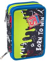 Astuccio 3 Zip Sj Gang Born To Fun Boy, Jet Black