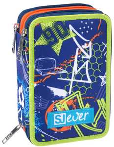 Cartoleria Astuccio 3 Zip Sj Gang Sj Ever Goalstreet Boy, Blue Print Sj Gang