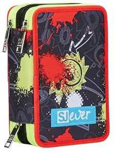 Cartoleria Astuccio 3 Zip Sj Gang Sj Ever Playjam Boy, Fiery Red Sj Gang