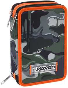 Cartoleria Astuccio 3 Zip Seven Lightventure, Bronze Green Seven