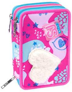 Cartoleria Astuccio 3 Zip Sj Gang Pinkfur Girl, Radiance Blue Sj Gang