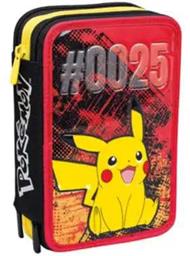 Astuccio 3 Zip Pokémon Pikachu 025, Flame Scarlet