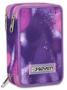 Cartoleria Astuccio 3 Zip Seven Bubble Street, Rose Violet Seven