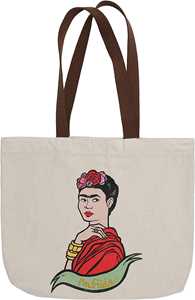 Cartoleria Borsa a soffietto, Frida Kahlo, ecru, cotone - 45 x 35 x 7 cm Art & Design 24