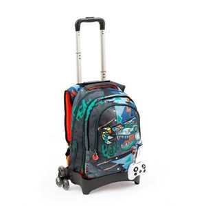 Cartoleria GoPOP 24 Zaino Trolley 3 Ruote 2In1 Estensibile Round Smart-Click T-Rex Auguri Preziosi