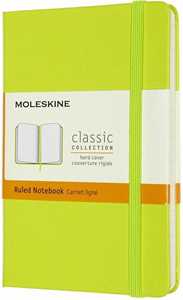 Cartoleria Taccuino Moleskine a righe Pocket copertina rigida Lemon. Verde Moleskine