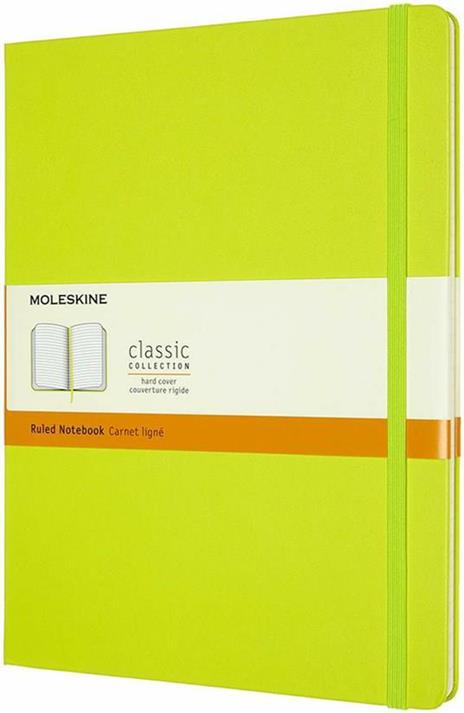 Taccuino Moleskine a righe X-Large copertina rigida Lemon. Verde