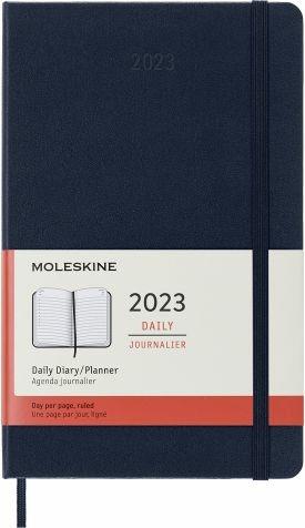 Agenda giornaliera Moleskine 2023, 12 mesi, Large, copertina rigida, Blu  zaffiro - 13 x 21 cm - Moleskine - Cartoleria e scuola