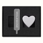 Moleskine Pins Heart Silver