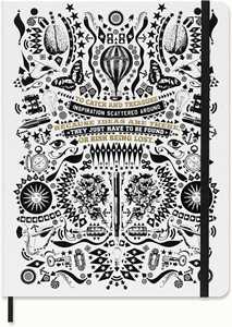 Cartoleria Taccuino a righe Moleskine Lorenzo Petrantoni + adesivi in cofanetto da collezione Moleskine