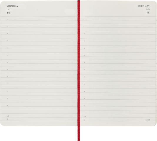 Agenda Moleskine giornaliera 2024, 12 mesi, Large, copertina morbida, Rosso scarlatto - 13 x 21 cm - 3