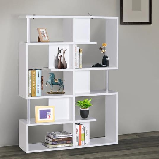 Homcom Libreria Scaffale a Ripiani Salvaspazio per Soggiorno in Legno 141 x  29 x 176 cm Bianco, Rovere - Homcom - Idee regalo