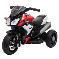 HOMCOM Moto Elettrica Bambini 3-5 Anni con Luci Musica Batteria 6V Nera e  Rossa