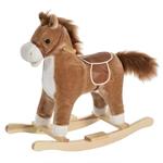 HomCom Cavallo a dondolo stile cavallo seduta imbottita suono per bambini 36-72 mesi