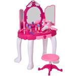 HomCom Postazione Trucco Giocattolo per Bambini 3-6 Anni Accessori Inclusi