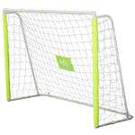 HomCom Porta da Calcio per Adulti e Bambini Rete con Bersaglio Centrale e Pali in Tessuto Giallo 186x62x123cm