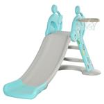 HOMCOM Scivolo per Bambini con Canestro Basket per Interno ed Esterno in PP e HDPE, Età 2-4 Anni, Grigio e Blu