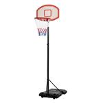 HOMCOM Canestro Basket Altezza Regolabile 5 Livelli 175-215cm, Struttura Metallo con Ruote, Nero